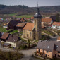 Kirche Berndorf von oben